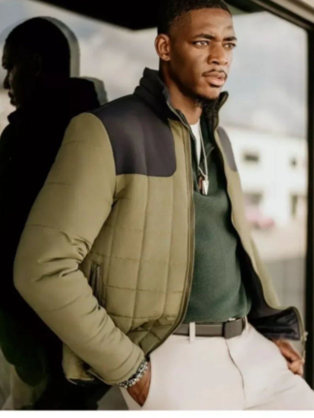 Nomad Quilted Padded Jacket Mens XL Olive Green Josiah Full Zip Hunting Outdoors
